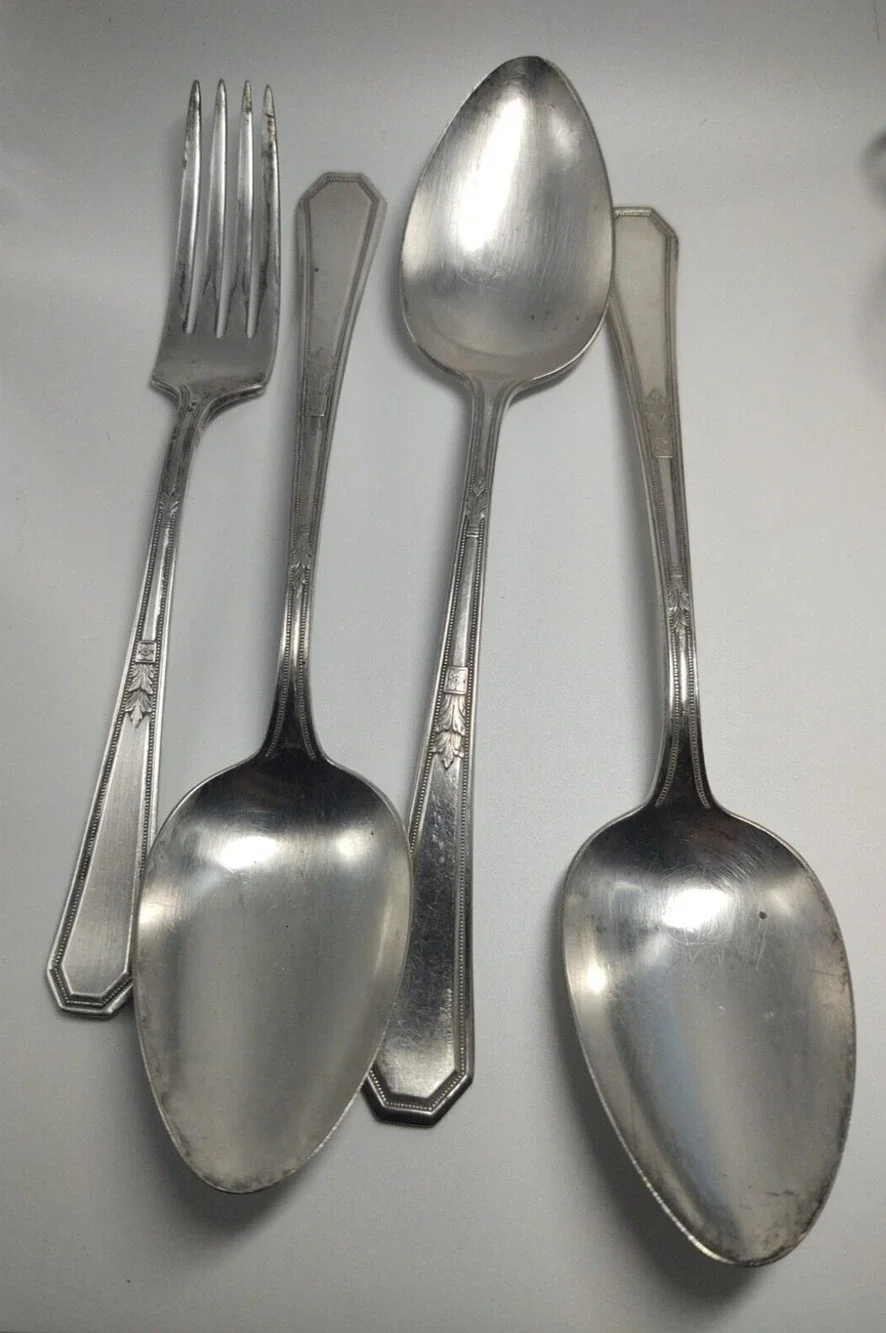 William Rogers & Son AA Mayfair Silverware 3 Serving or Tablespoons & 1 Fork